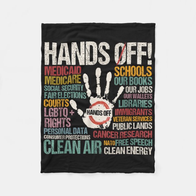 Resist Resistance Statue Of Liberty Hands Off Prot Fleece Blanket (Front)