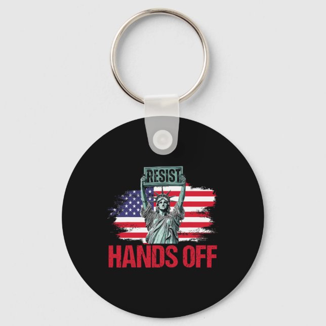 Resist Resistance Statue Of Liberty Hands Off Prot Key Ring (Front)