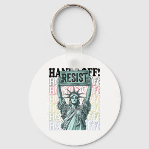 Resist Resistance Statue Of Liberty Hands Off Prot Key Ring