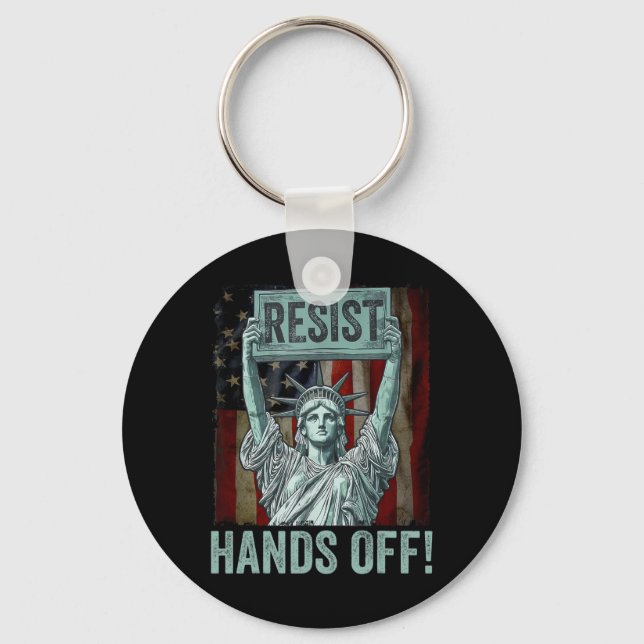 Resist Resistance Statue Of Liberty Hands Off Prot Key Ring (Front)