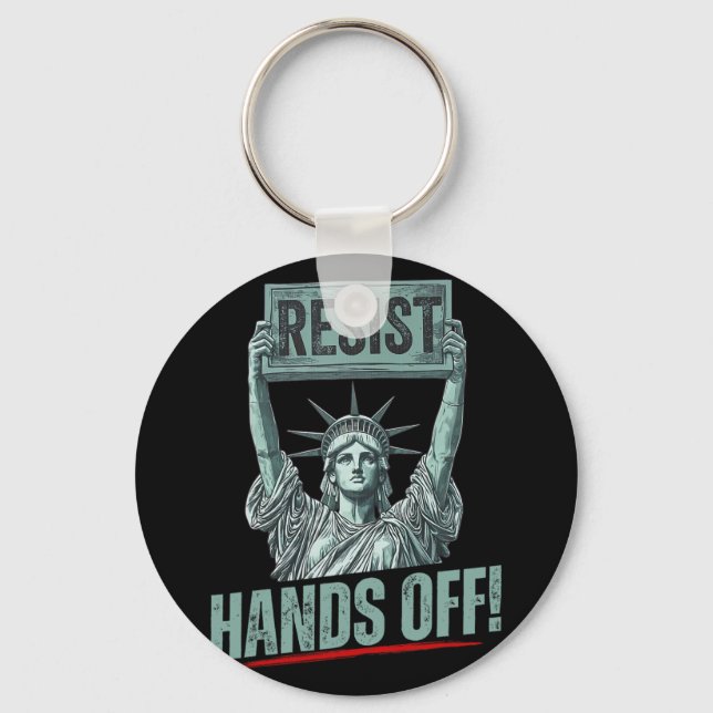 Resist Resistance Statue Of Liberty Hands Off Prot Key Ring (Front)