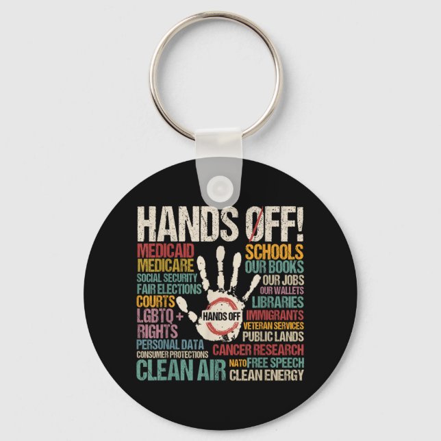 Resist Resistance Statue Of Liberty Hands Off Prot Key Ring (Front)
