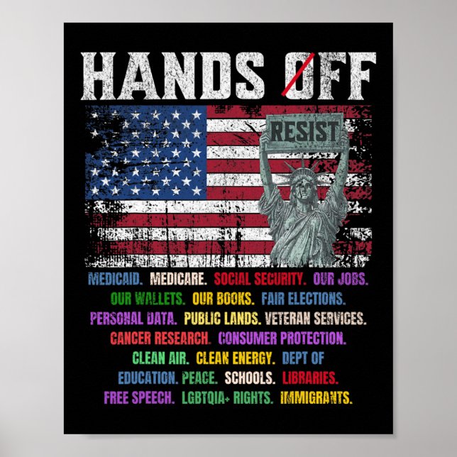 Resist Resistance Statue Of Liberty Hands Off Prot Poster (Front)