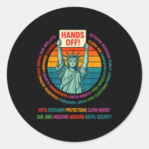 Resist Resistance Usa Statue Of Liberty Hands Off  Classic Round Sticker