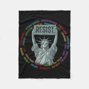 Resist Resistance Usa Statue Of Liberty Hands Off  Fleece Blanket
