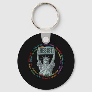 Resist Resistance Usa Statue Of Liberty Hands Off Key Ring