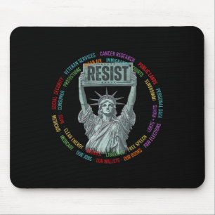 Resist Resistance Usa Statue Of Liberty Hands Off  Mouse Pad