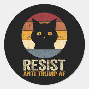 Resist Retro Tee Anti Trump Af Funny Anti Trump Ca Classic Round Sticker