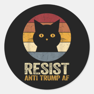Resist Retro Tee Anti Trump Af Funny Anti Trump Ca Classic Round Sticker