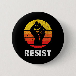 Resist Retro Vintage 70s Anarchist Feminist Women  6 Cm Round Badge