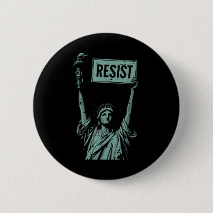 Resist Satue Of Liberty Protest Civil Rights Men W 6 Cm Round Badge