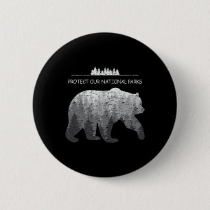 Resist Save Our Parks Alt Us National Parks Bear N 6 Cm Round Badge