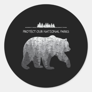 Resist Save Our Parks Alt Us National Parks Bear N Classic Round Sticker