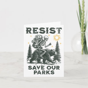 Resist Save Our Parks Alt Us National Parks Bear T Card