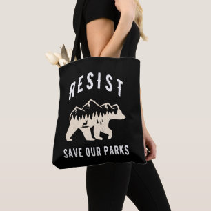 Resist Save Our Parks Alt US National Parks Bear Tote Bag