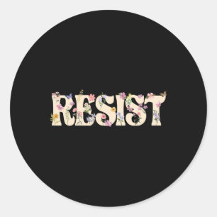 Resist Shirt Motif Floral 8647 Classic Round Sticker