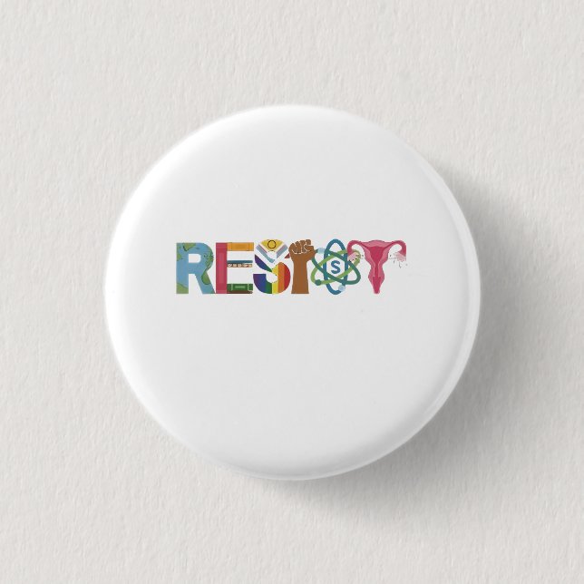 Resist Shirt Resistance Fight Fist Protest Liberal 3 Cm Round Badge (Front)