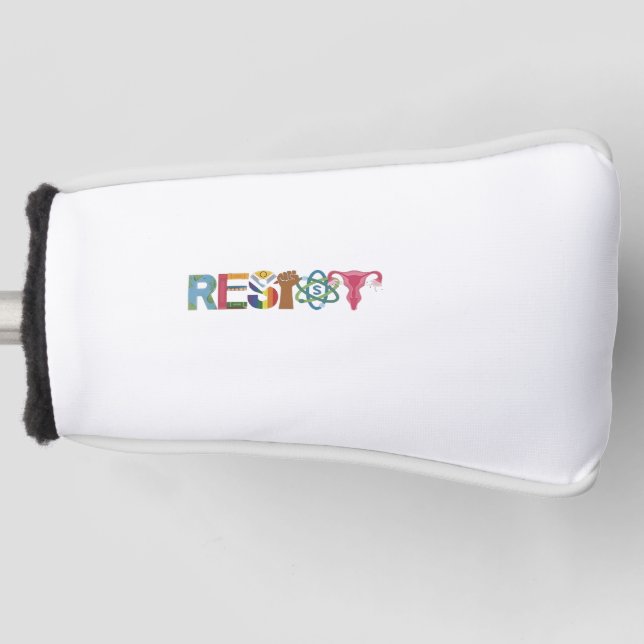 Resist Shirt Resistance Fight Fist Protest Liberal Golf Head Cover (Front)