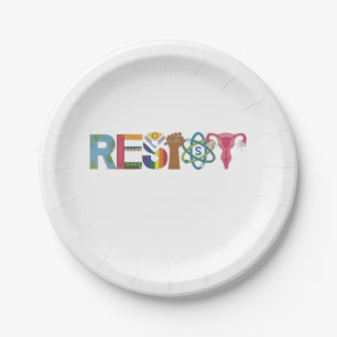 Resist Shirt Resistance Fight Fist Protest Liberal Paper Plate