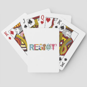 Resist Shirt Resistance Fight Fist Protest Liberal Playing Cards