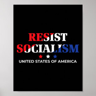 Resist Socialism American Pride Capitalist Anti So Poster