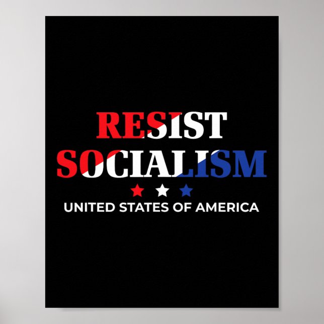 Resist Socialism American Pride Capitalist Anti So Poster (Front)