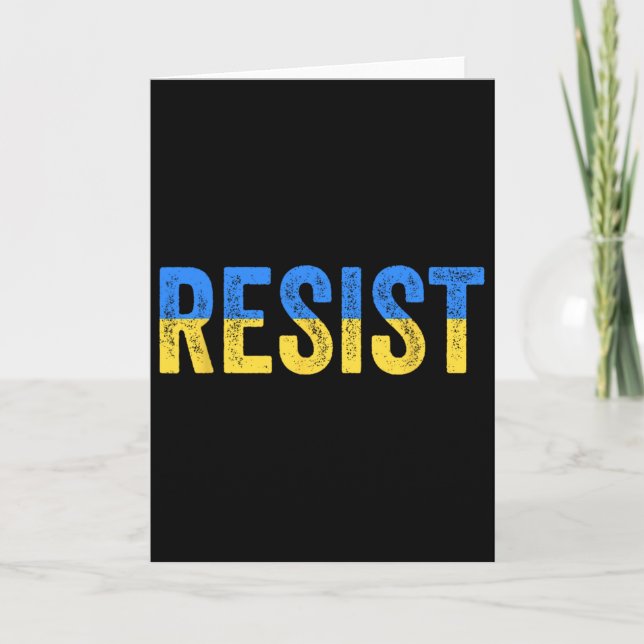 Resist Stand With Ukraine Support Ukraine Protest  Card (Front)
