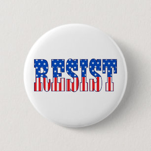 Resist Stars & Stripes 6 Cm Round Badge