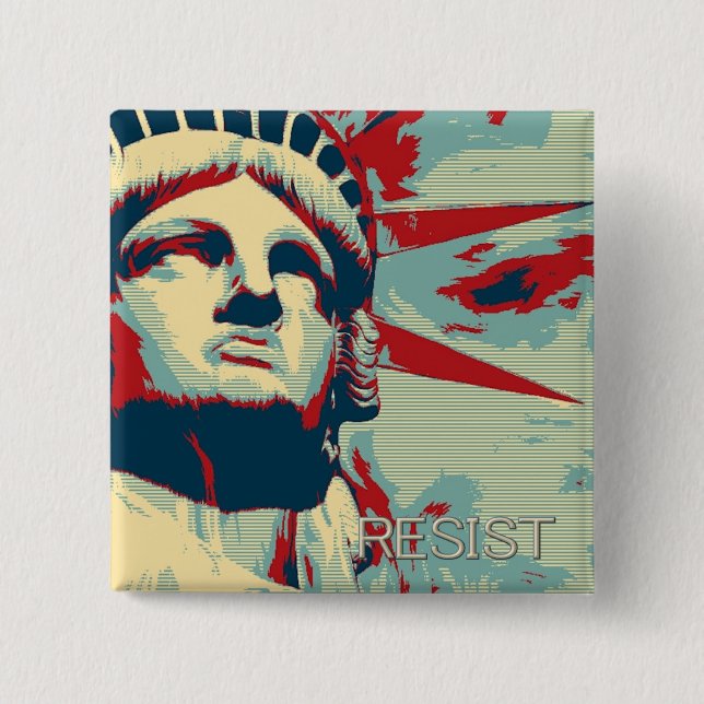 RESIST - Statue of Liberty 15 Cm Square Badge (Front)