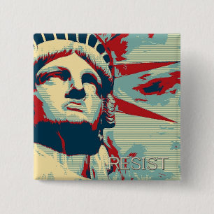RESIST - Statue of Liberty 15 Cm Square Badge