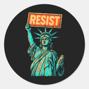 Resist Statue Of Liberty Classic Round Sticker