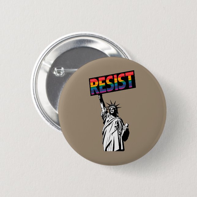 Resist Statue of Liberty Feminist Gift 6 Cm Round Badge (Front & Back)