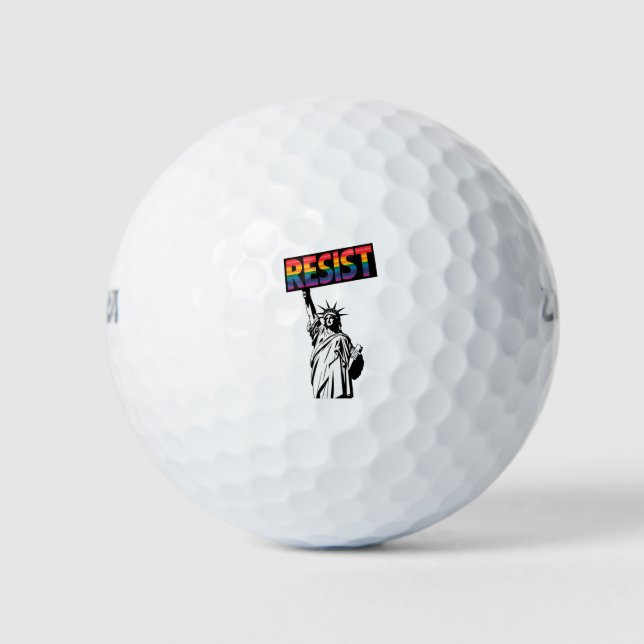 Resist Statue of Liberty Feminist Gift Golf Balls (Front)