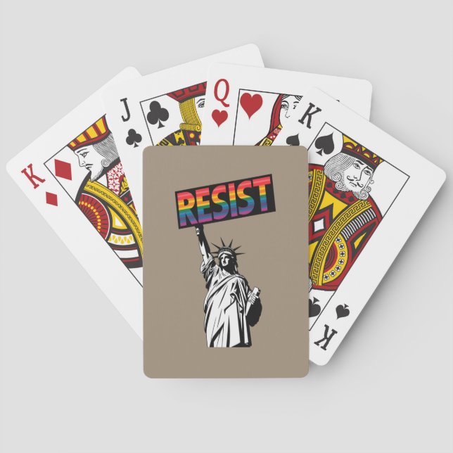 Resist Statue of Liberty Feminist Gift Playing Cards (Back)