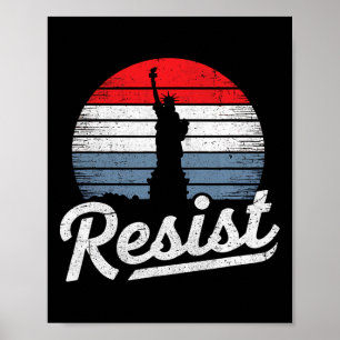 Resist Statue Of Liberty Save Democracy Free Speec Poster