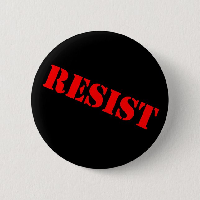 RESIST STENCIL BUTTON- button-angle red/black 6 Cm Round Badge (Front)