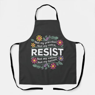 Resist Subtle Anti Trump Floral Botanical Protest  Apron