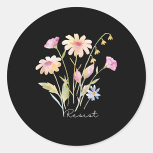 Resist Subtle Anti Trump Floral Botanical Protest Classic Round Sticker