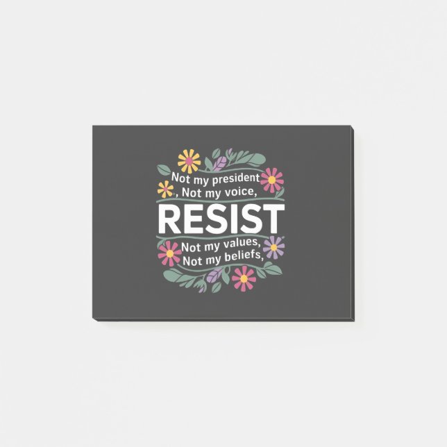 Resist Subtle Anti Trump Floral Botanical Protest  Post-it Notes (Front)