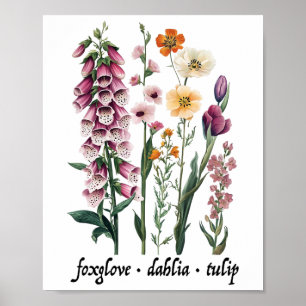 Resist Subtle Floral Protest Vintage Foxglove Dahl Poster