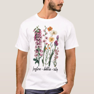 Resist Subtle Floral Protest Vintage Foxglove Dahl T-Shirt