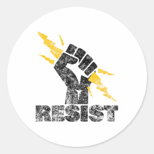 Resist Tee Shirt Resist Fist Shirt And Equal Right Classic Round Sticker