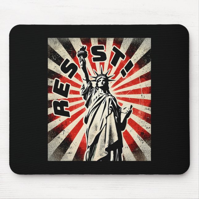 Resist Tee Statue Of Liberty Resist Activism Freed Mouse Pad (Front)