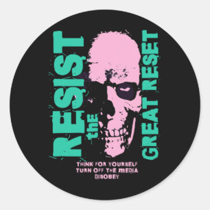 Resist The Great Reset Anti Globylist  Classic Round Sticker