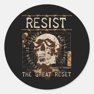 Resist The Great Reset Ministry Of Truth Classic Round Sticker