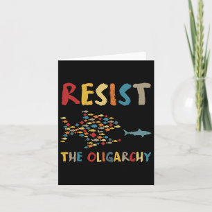 Resist The Oligarchy Funny Fish Anti-trump Social Card