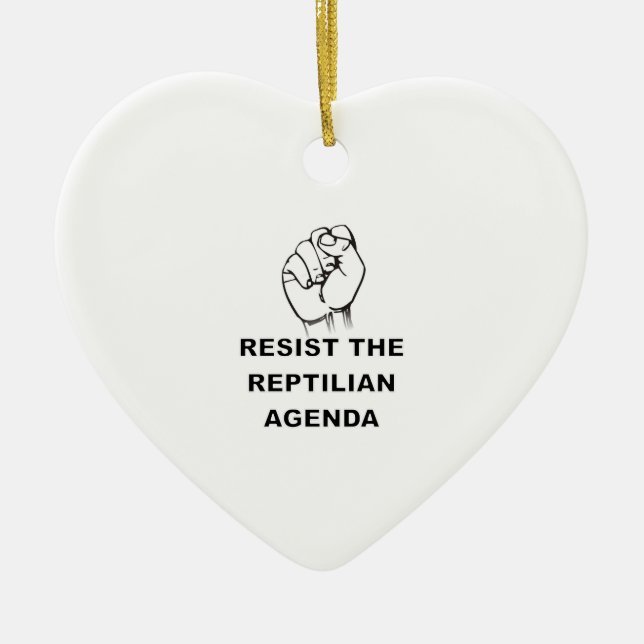 Resist The Reptilian Agenda Ceramic Tree Decoration (Front)