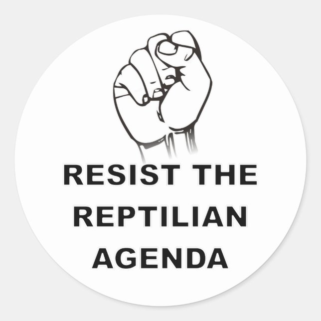 Resist The Reptilian Agenda Classic Round Sticker (Front)