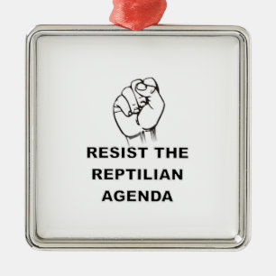Resist The Reptilian Agenda Metal Tree Decoration