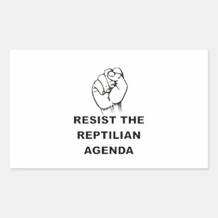 Resist The Reptilian Agenda Rectangular Sticker